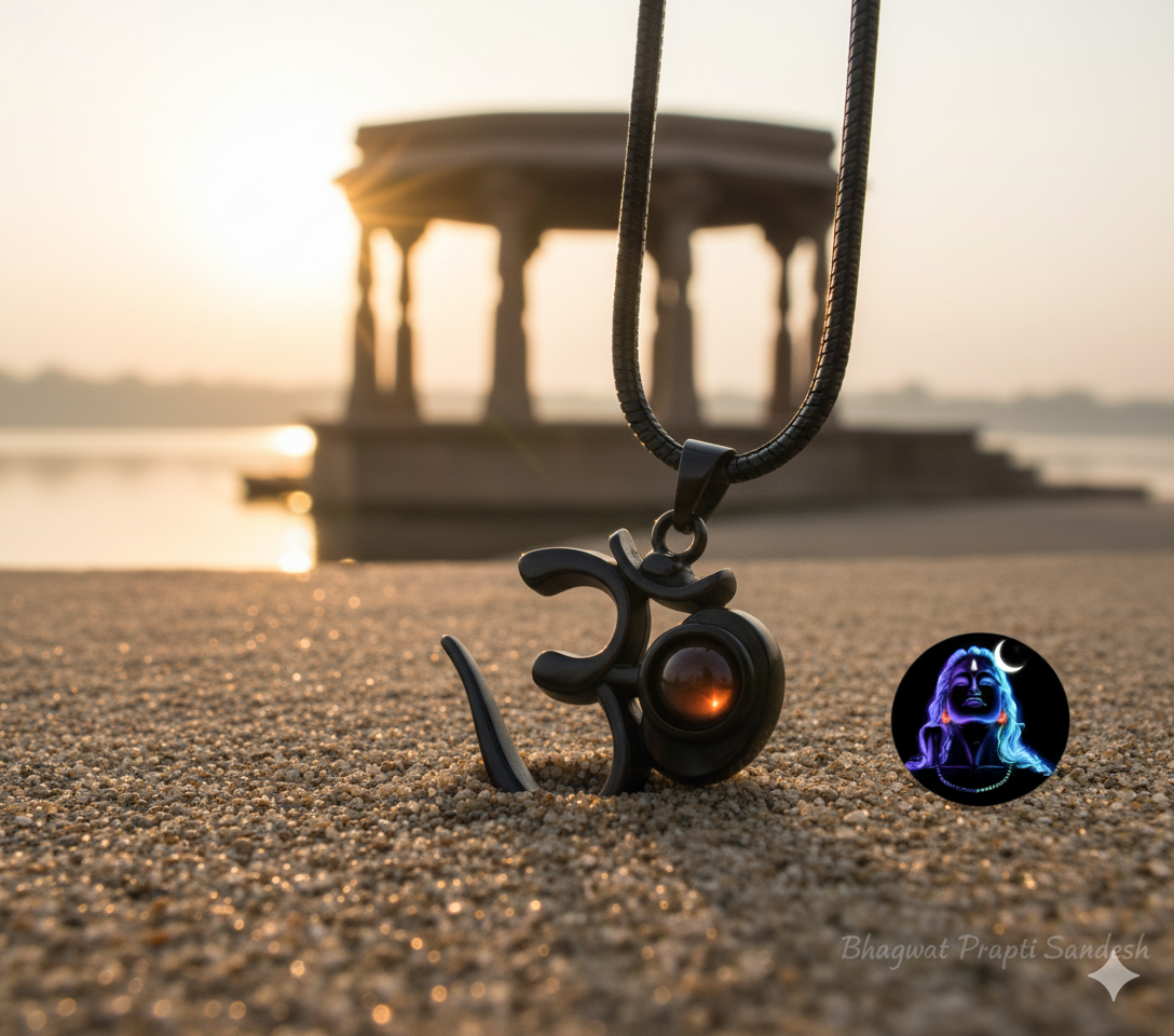 OM Adiyogi Pendant in Black Stainless Steel for Protection, Inner Peace & Shiva Energy