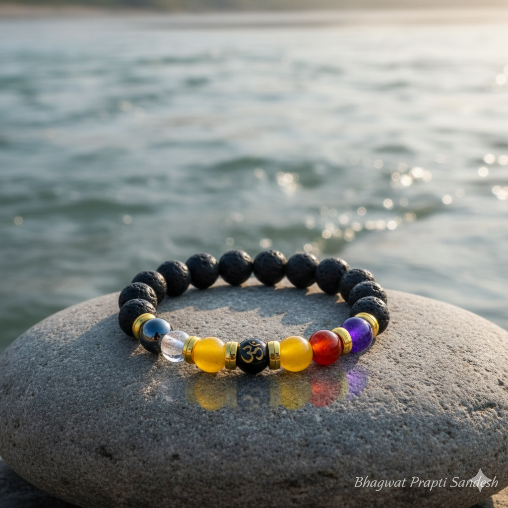 Natural Beads Om Bracelet for Peace, Protection & Spiritual Energy