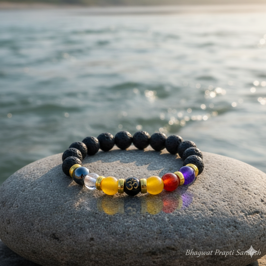Natural Beads Om Bracelet for Peace, Protection & Spiritual Energy