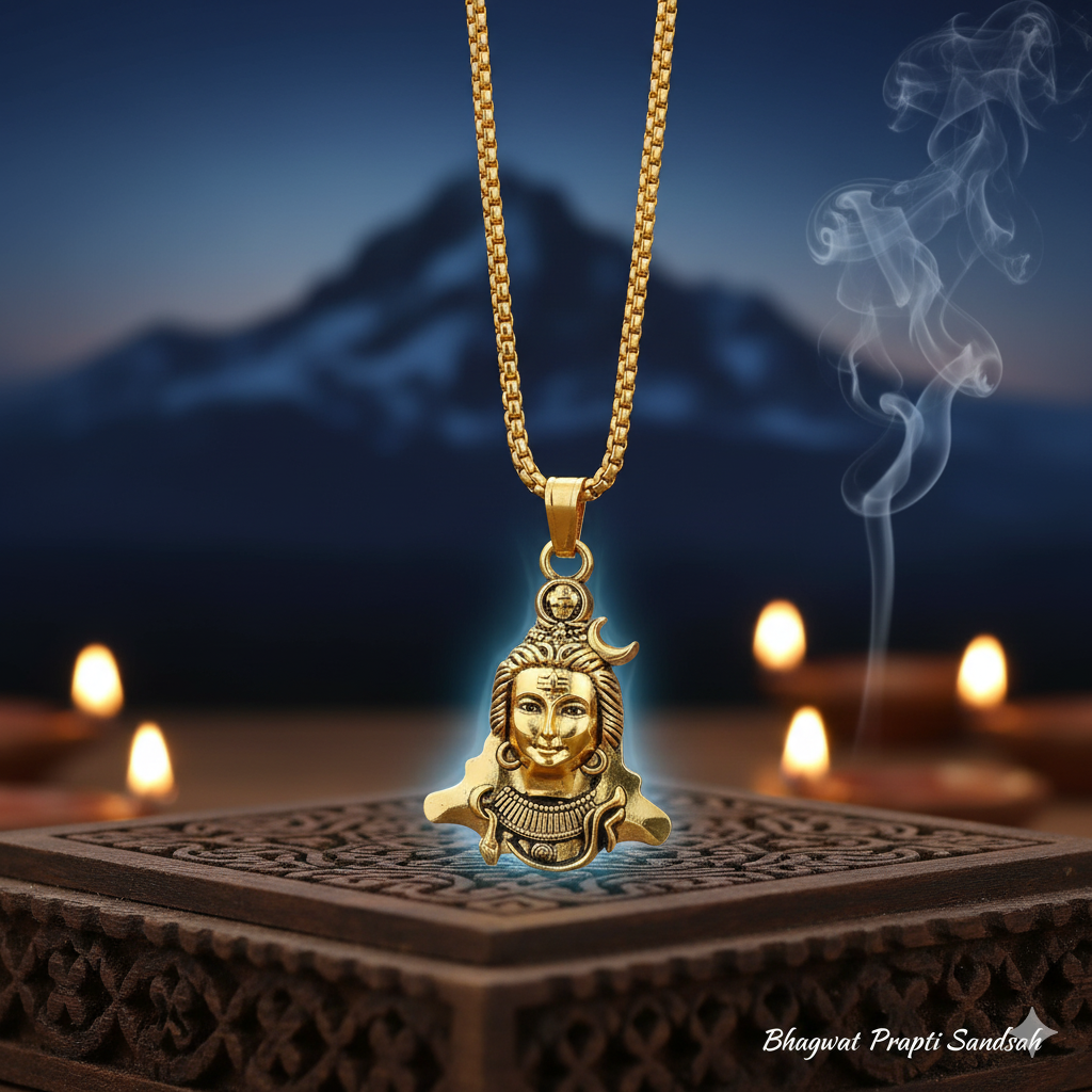Mahadev Shiv Pendant with Chain for Protection, Peace & Divine Power