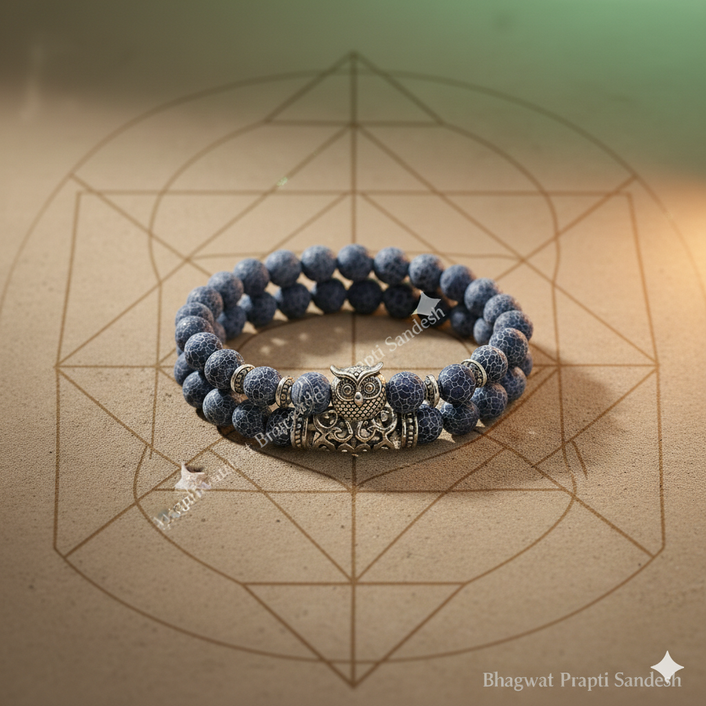 Natural Stone Owl Bracelet for Wisdom, Protection & Positive Energy