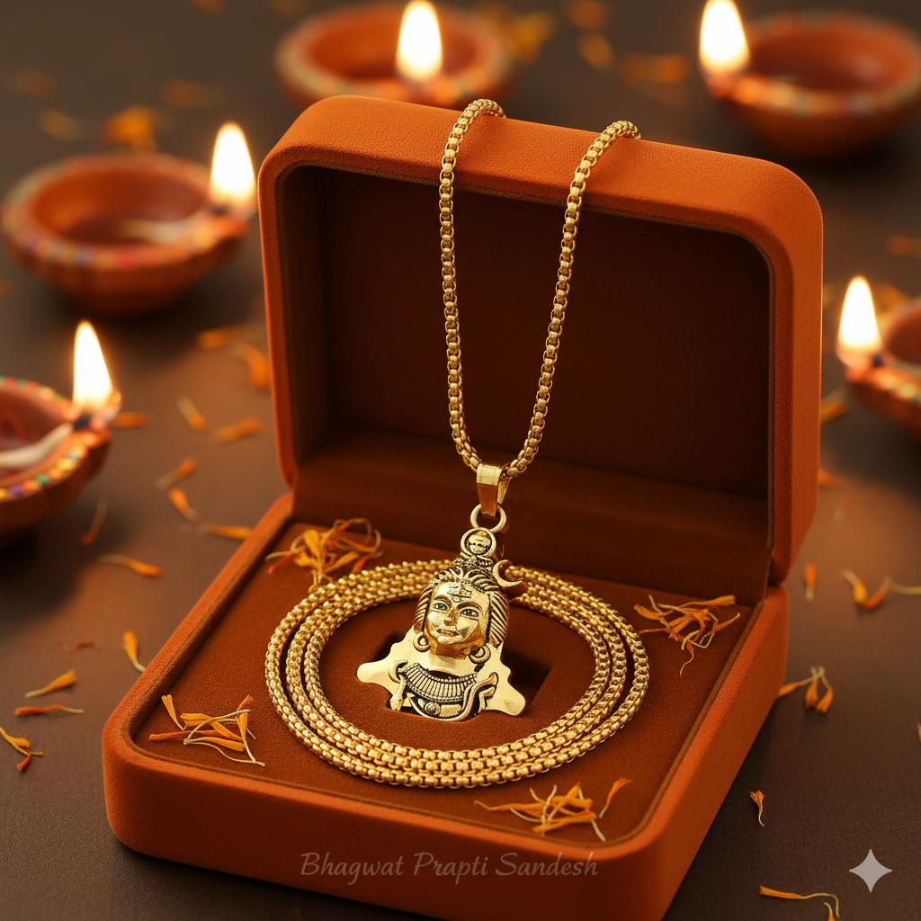 Mahadev Shiv Pendant with Chain for Protection, Peace & Divine Power