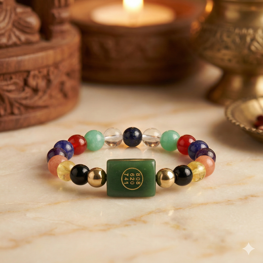 Natural Gemstones Zibu Bracelet for Energy Balance, Protection & Manifestation