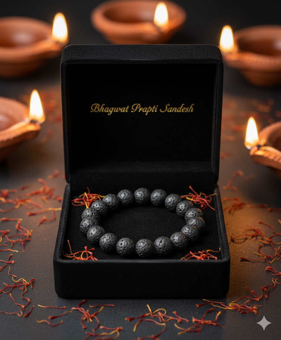 Natural Lava Rock Bracelet for Grounding, Stress Relief & Energy Protection