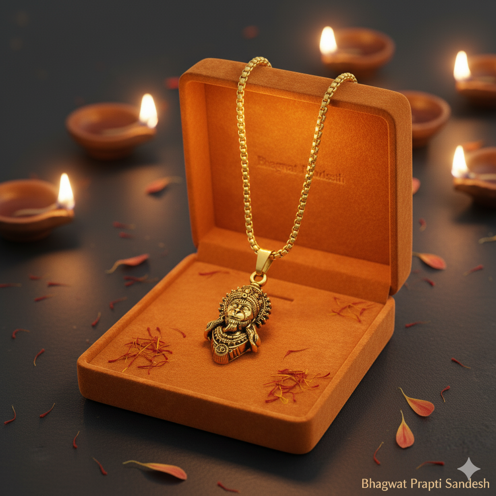 Lord Hanuman Pendant with Chain for Protection, Strength & Divine Blessings