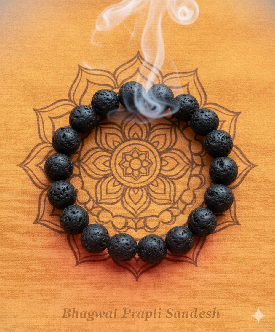 Natural Lava Rock Bracelet for Grounding, Stress Relief & Energy Protection