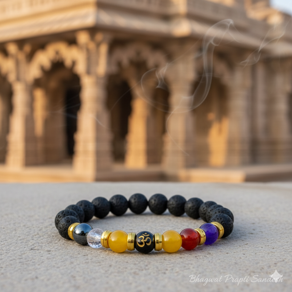 Natural Beads Om Bracelet for Peace, Protection & Spiritual Energy