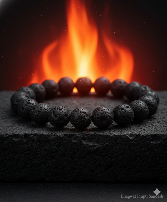 Natural Lava Rock Bracelet for Grounding, Stress Relief & Energy Protection