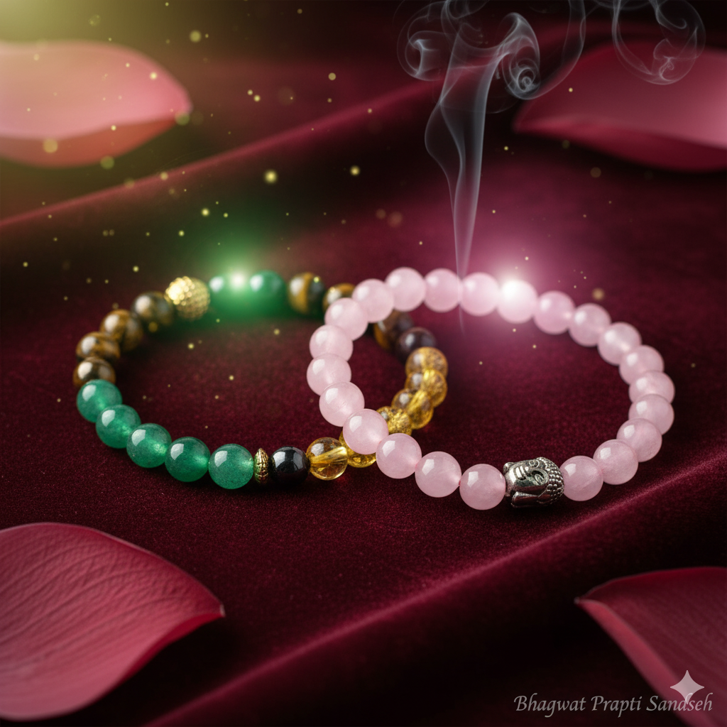 Money & Love Crystal Bracelet Combo for Wealth, Romance & Emotional Balance
