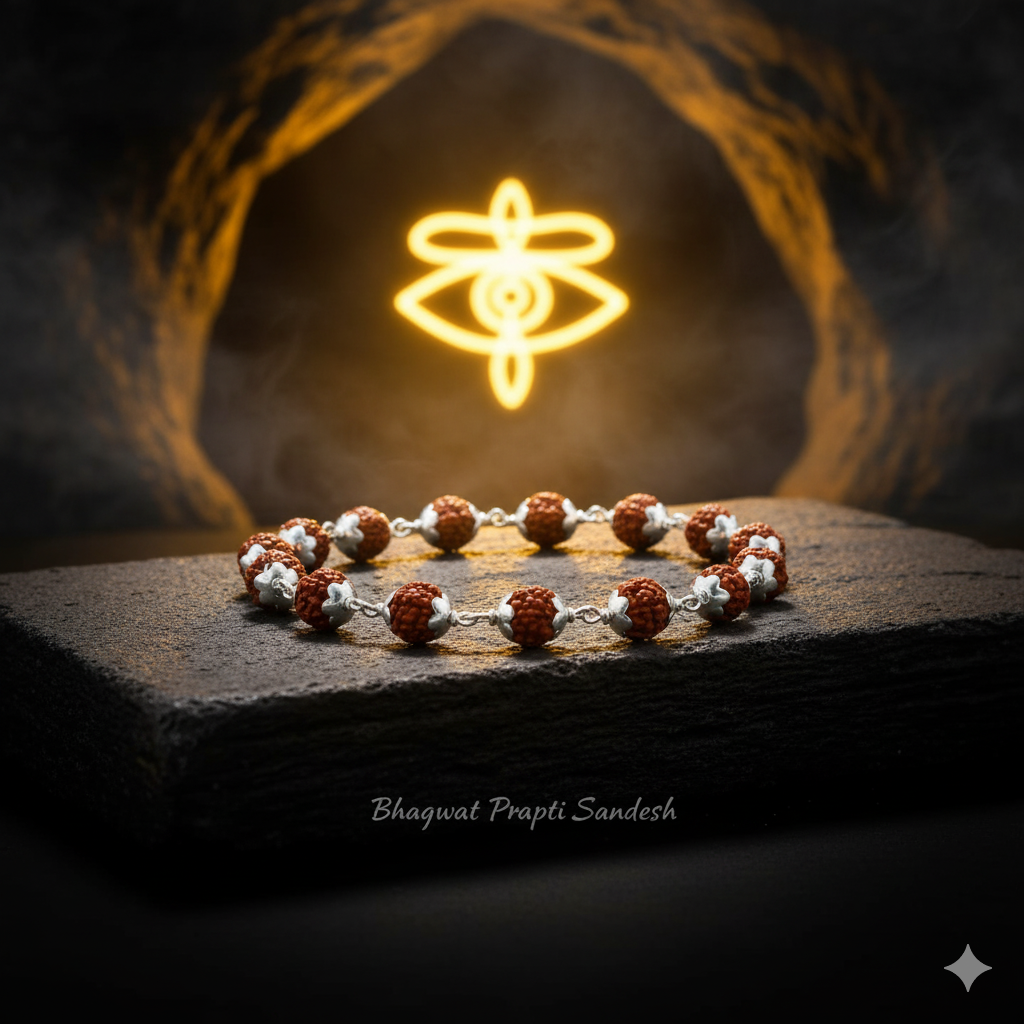 Rudraksha Bracelet Silver Plated for Peace, Protection & Spiritual Balance