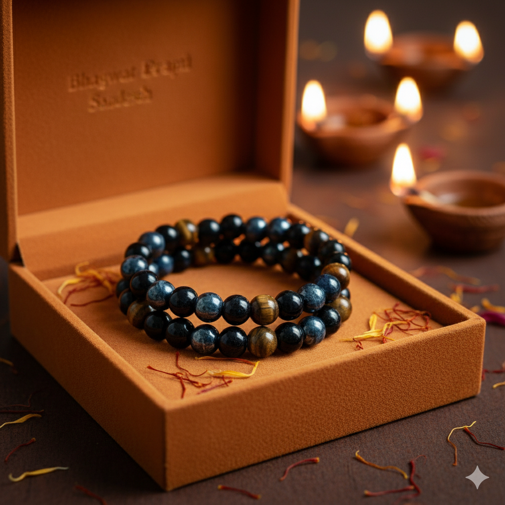 Tiger Eye Matte Black Beaded Bracelet Combo for Protection, Confidence & Energy Balance