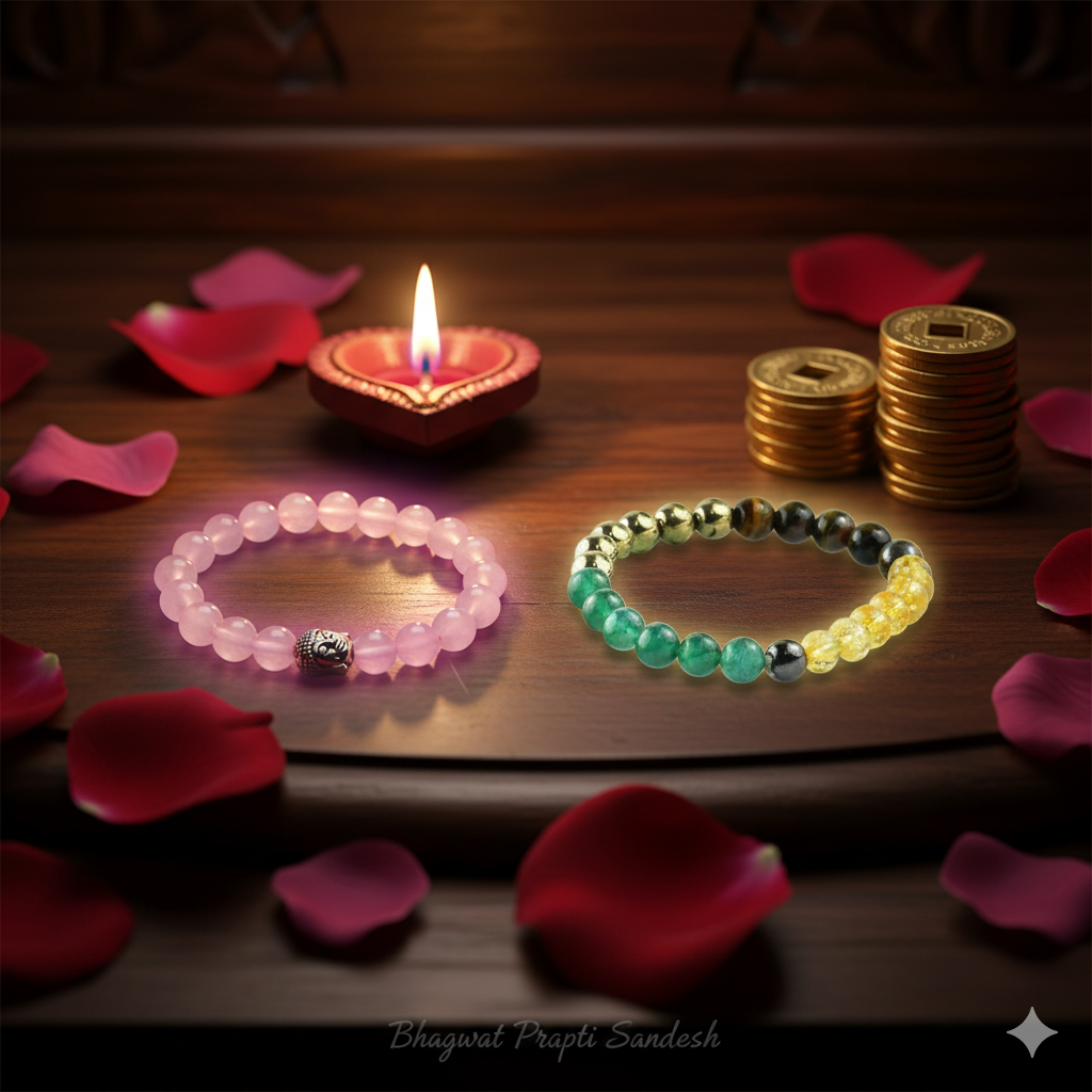 Money & Love Crystal Bracelet Combo for Wealth, Romance & Emotional Balance