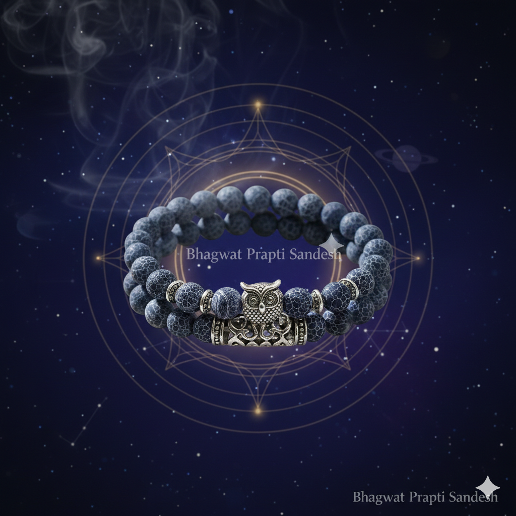 Natural Stone Owl Bracelet for Wisdom, Protection & Positive Energy