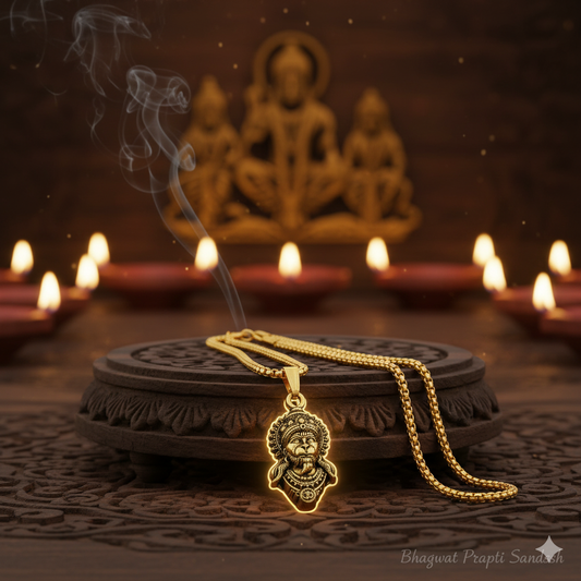 Lord Hanuman Pendant with Chain for Protection, Strength & Divine Blessings